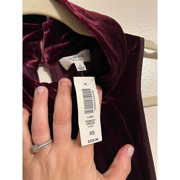 Aritzia Wilfred with Silk Burgundy Poncet Dress NWT Sz. XS - Picture 3 of 9